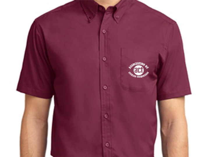 ACT Dress Shirt - Burgundy Short Sleeve 