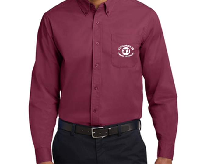ACT Dress Shirt - Burgundy Long Sleeve
