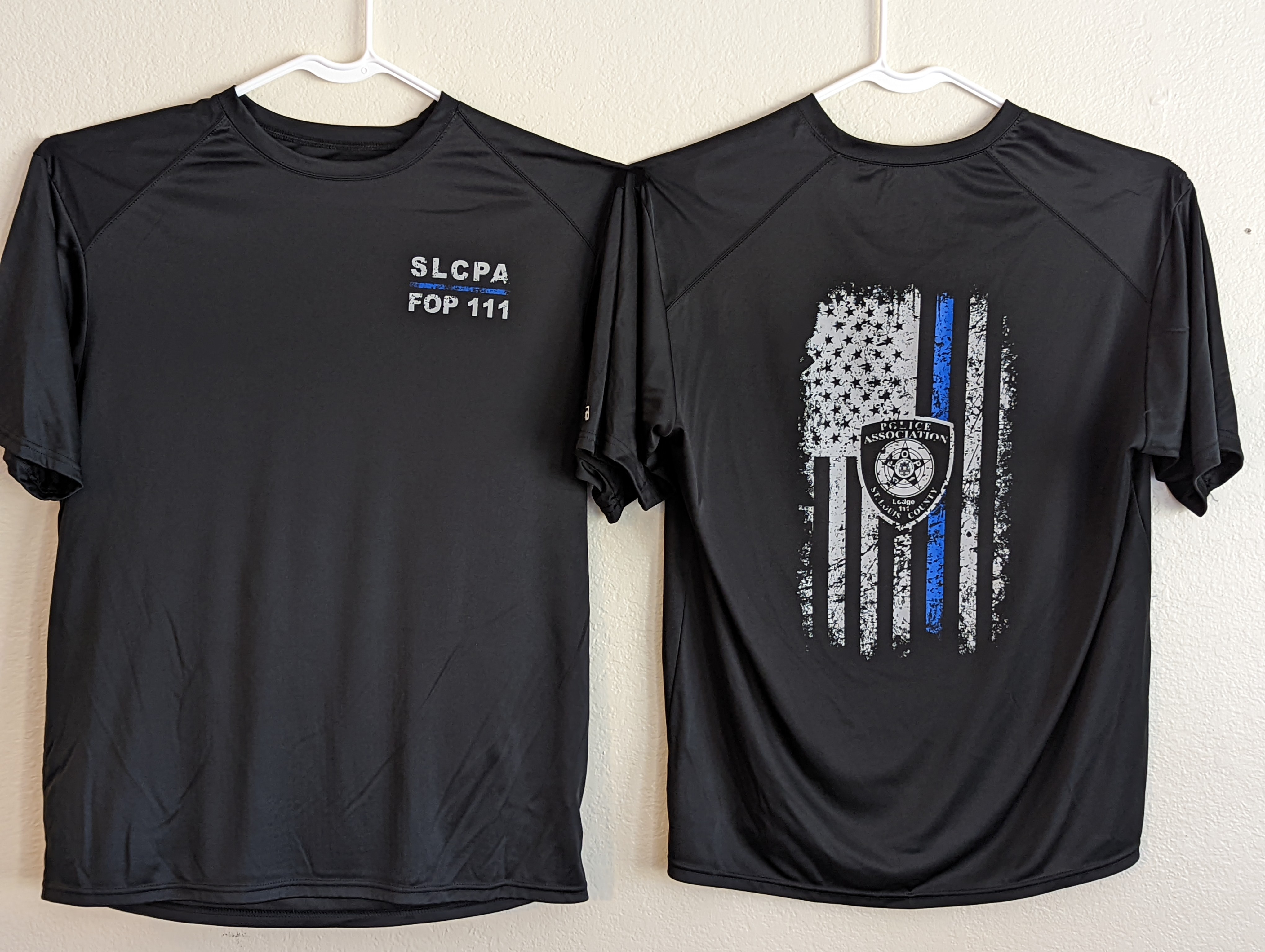 SLCPA FOP 111 Thin Blue line flag T-Shirt - black
