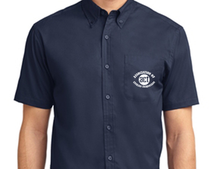 ACT Dress Shirt - Navy Blue Short Sleeve 