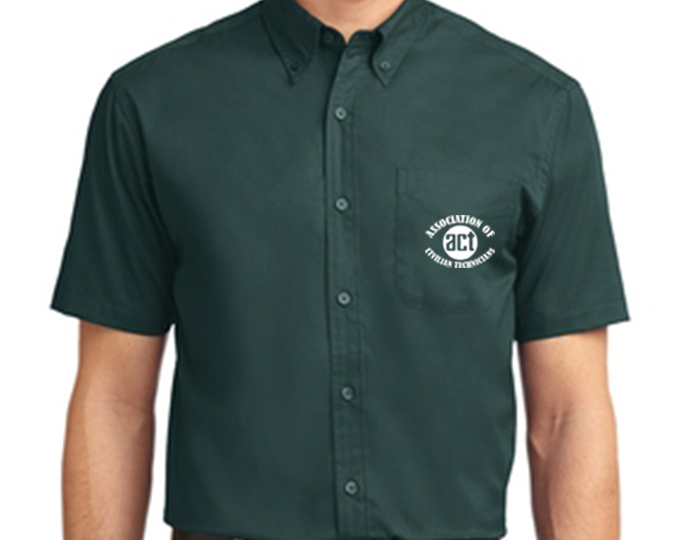 ACT Dress Shirt - Dark Green Short Sleeve 