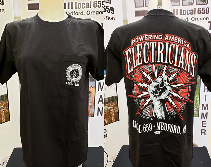 Electrician T-Shirt - Black & Red