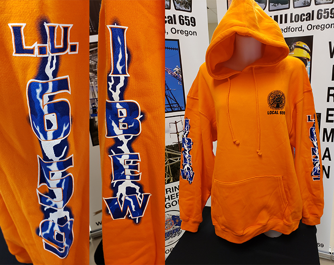 IBEW 659 Mountain Flags Sweatshirt - Safety Orange