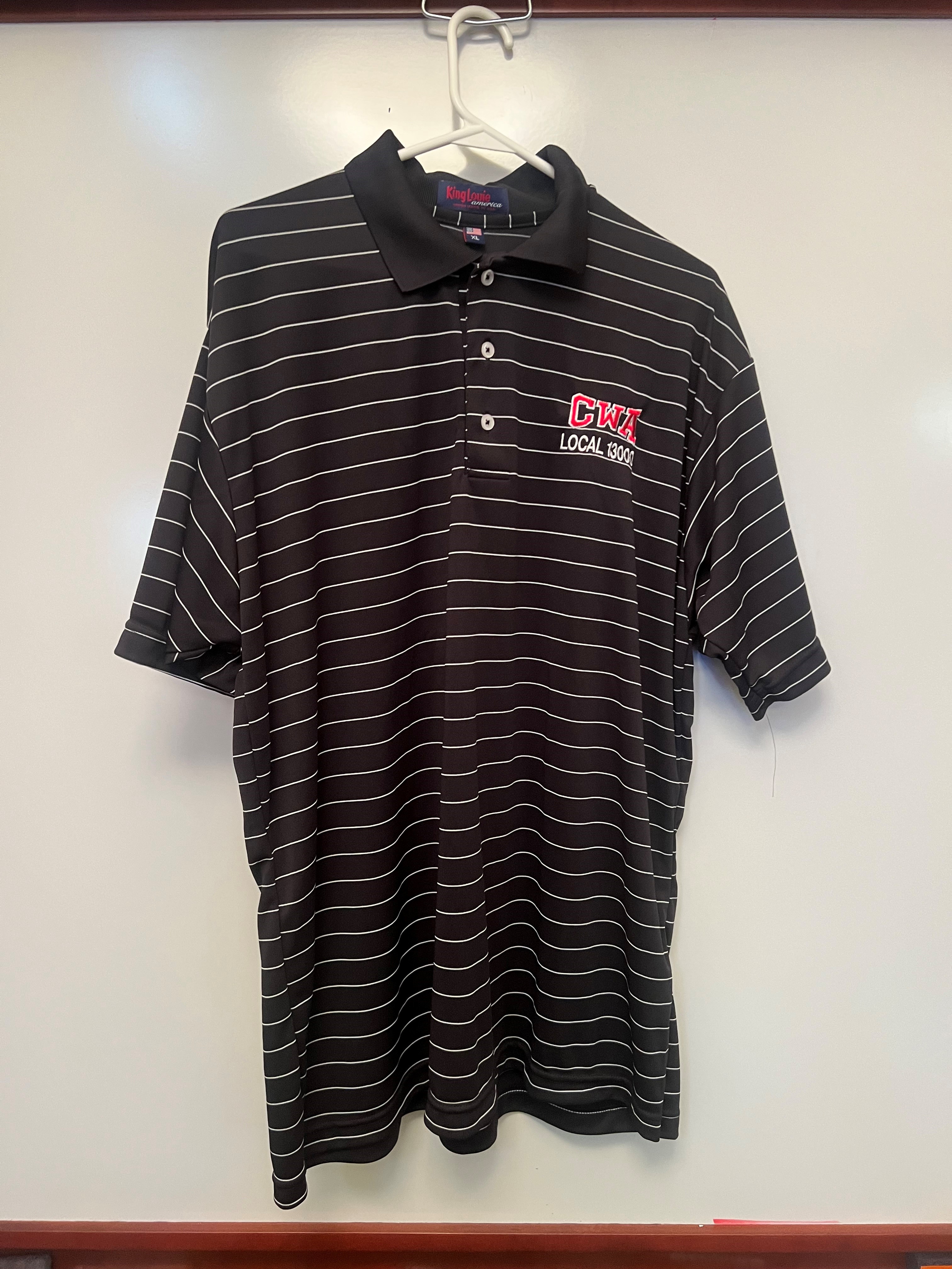 Sunset Black/White Stripe Golf Shirt
