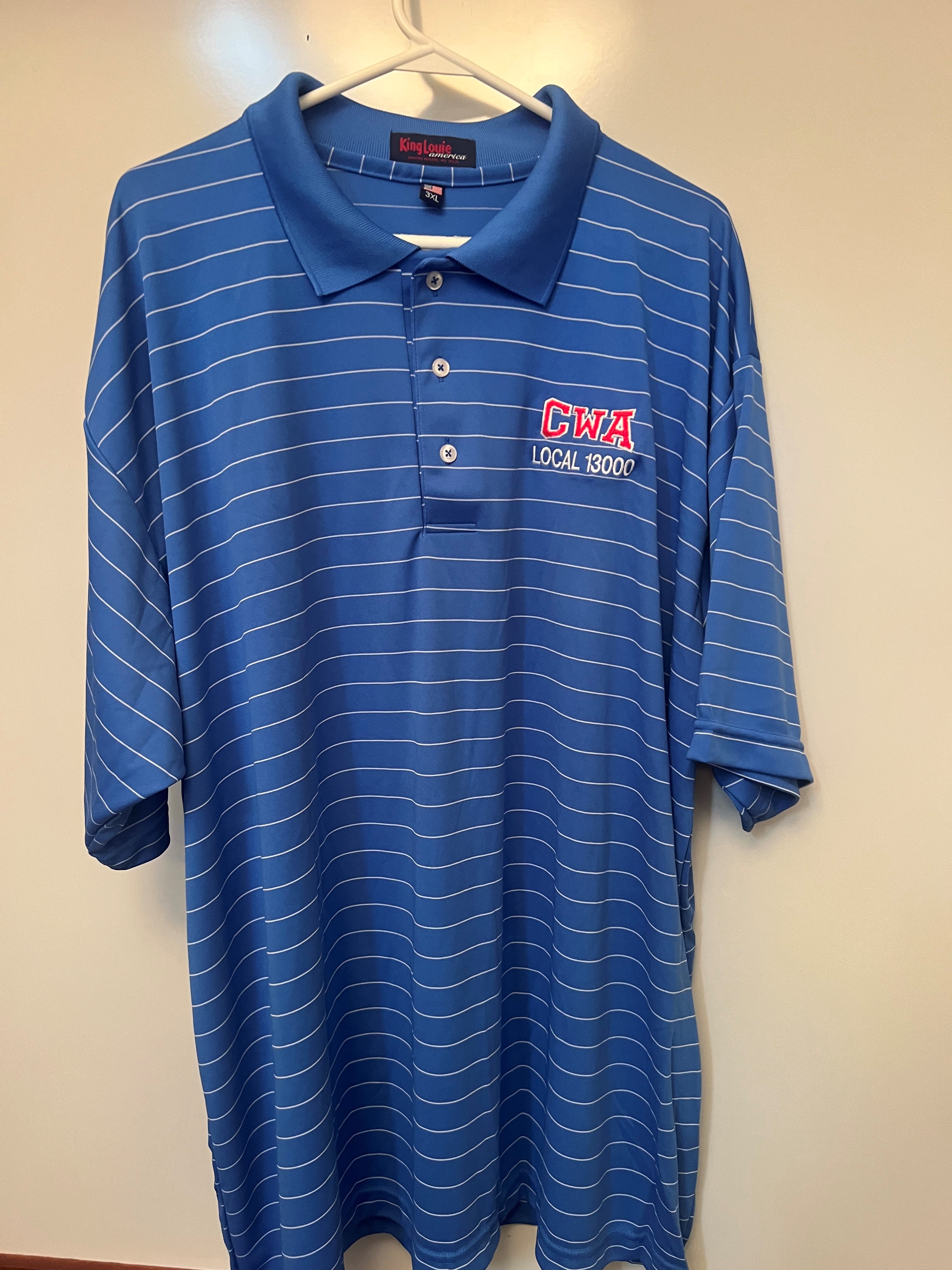 Sunset Blue/White Stripe Golf Shirt